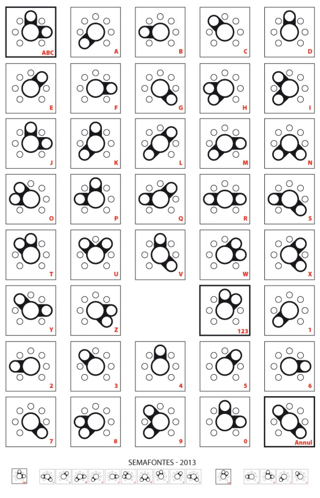 Jeu graphique sur base d'un alphabet traité en sémaphore 