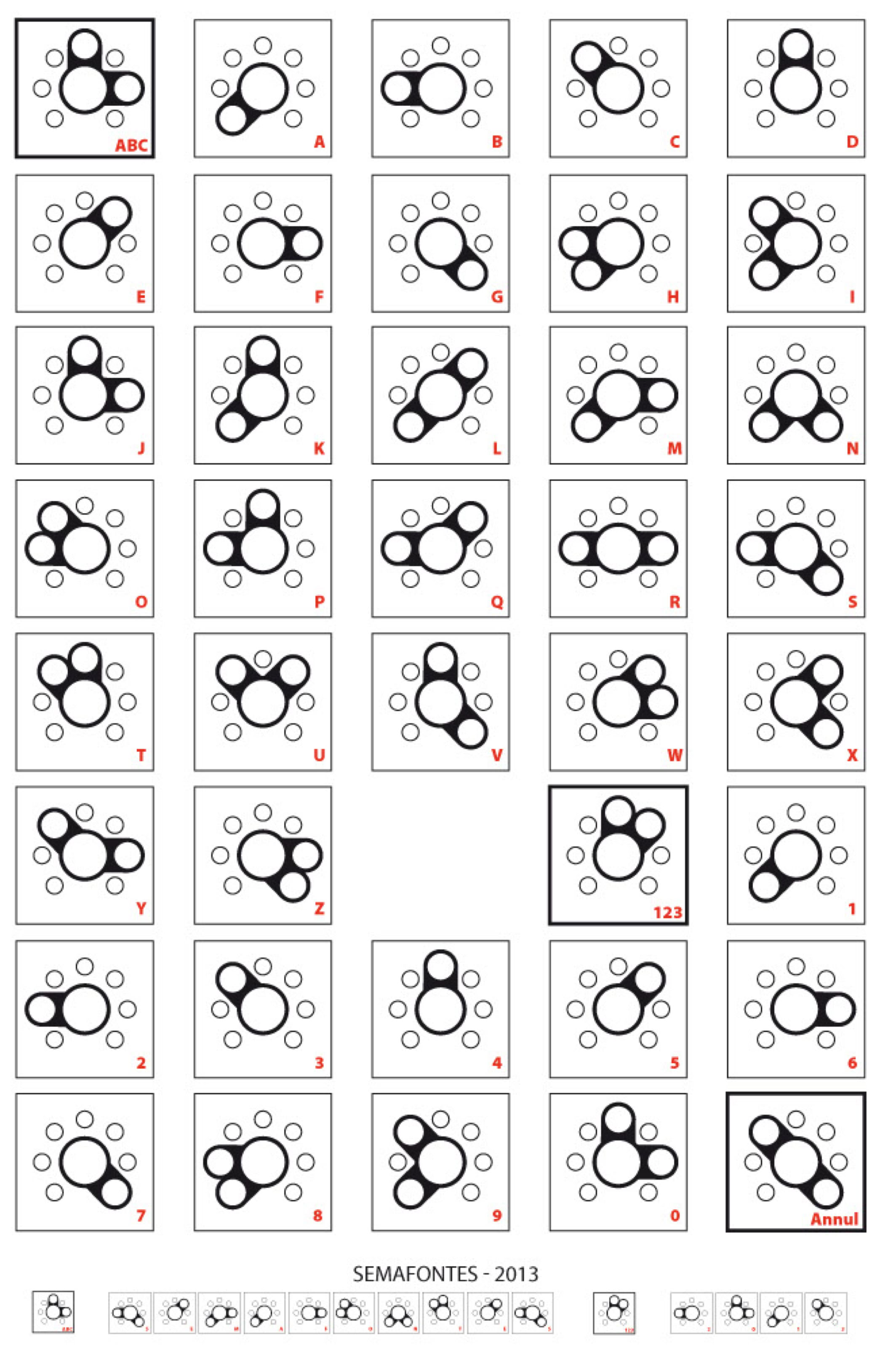 Jeu graphique sur base d'un alphabet traité en sémaphore 