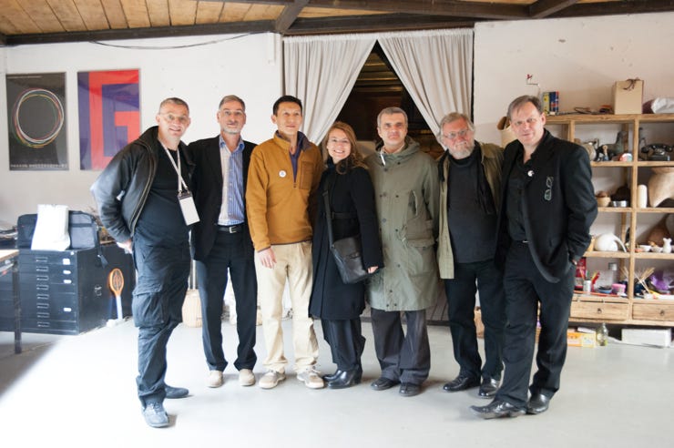 2009 : Beijing, dans le cadre d’ICOGRADA G.A., ici avec Guy Schockaert, Xiao Yong, Cristina Chiappini, Omar Vulpinari, David Lancaster et Russell Kennedy  