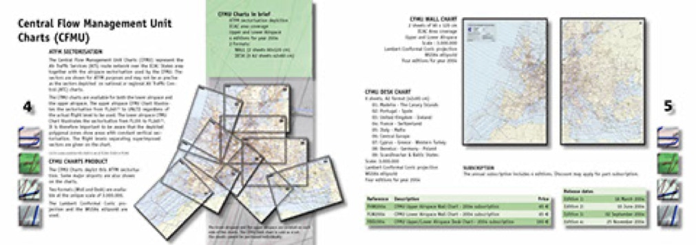 le catalogue des cartes d'eurocontrol avec ses fiches pour chaque produit