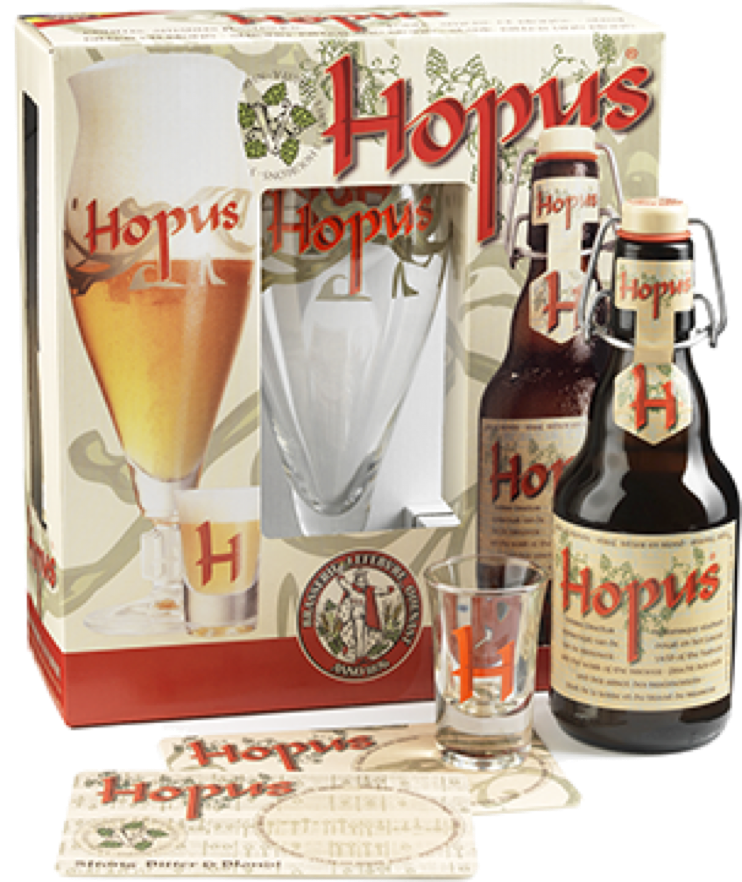 Le clois cadeau hopus 2 bouteilles 2 verres le grand et le shoot