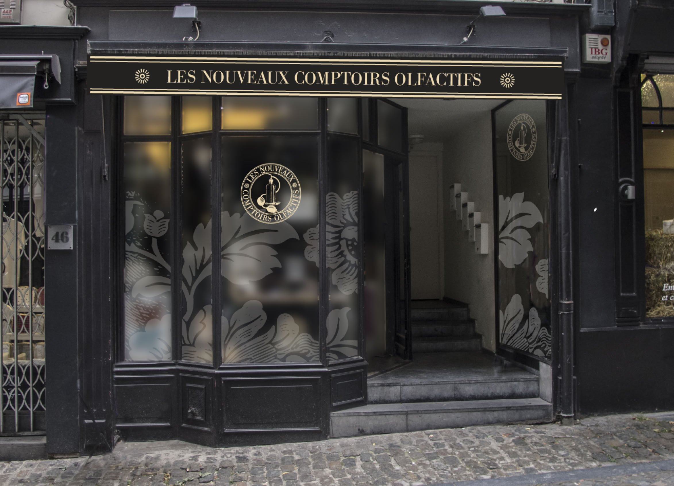 la devanture du magasin du Sablon