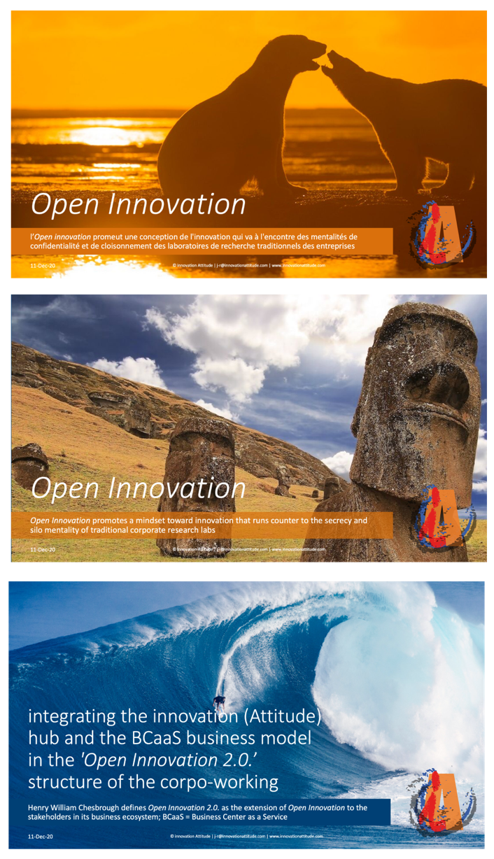 le logo mis en situation dans le contexte des pages web de innovation Attitude