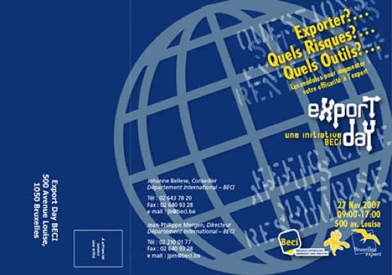 dépliant pour les exports days du BECI